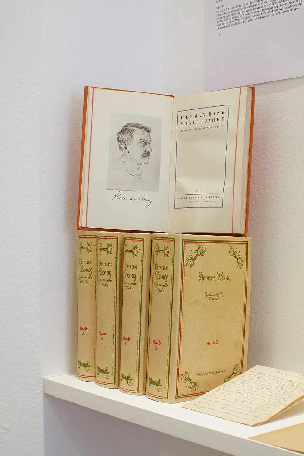 zusammengestellt von Henrik Olesen amp Daniel Buchholz — Bücher, Manuskripte und Briefe von Herman Bang 1857-1912 — Exhibitions — Galerie Buchholz — Image 00