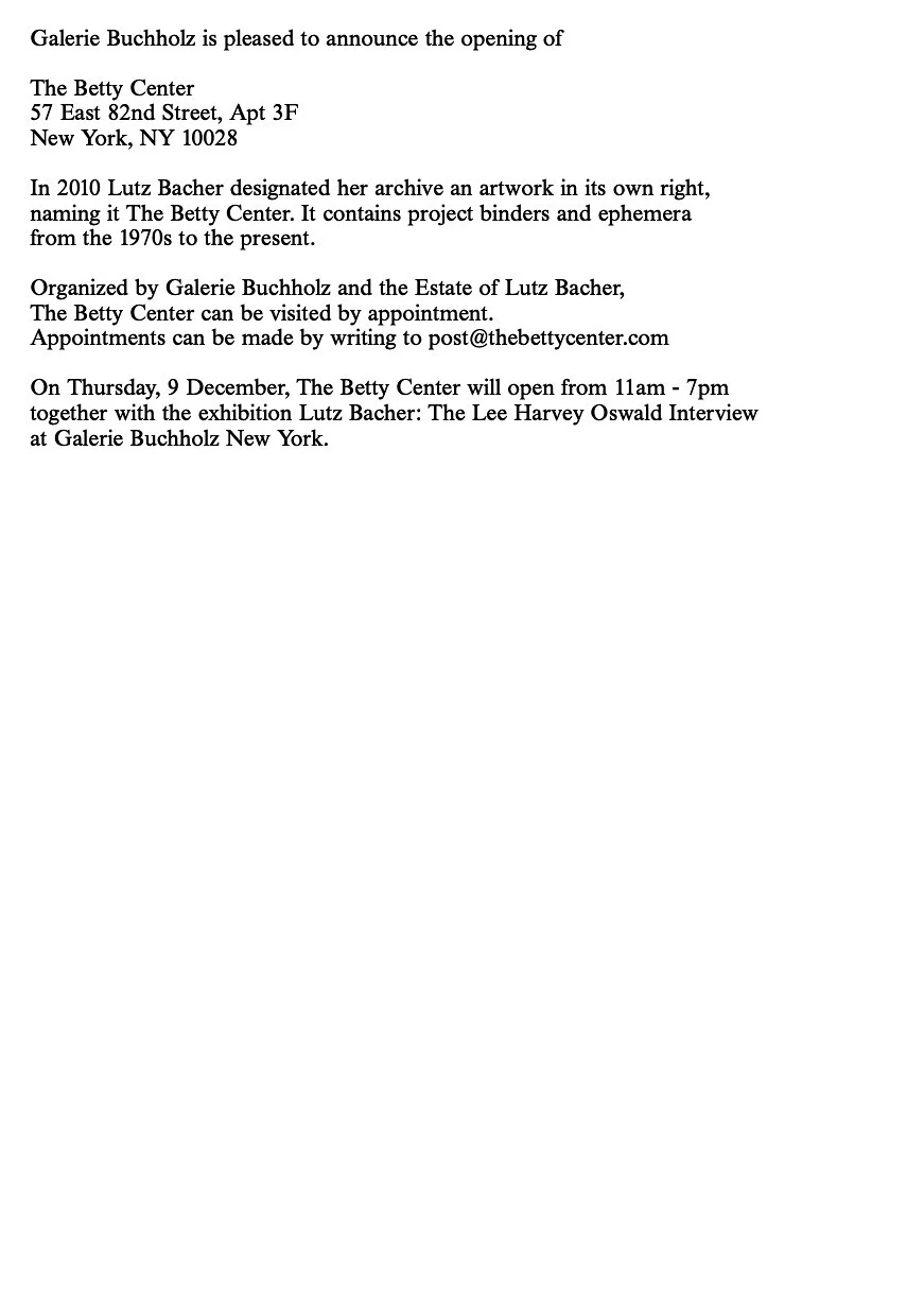 The Lee Harvey Oswald Interview — Lutz Bacher — Exhibitions — Galerie Buchholz — Image 04